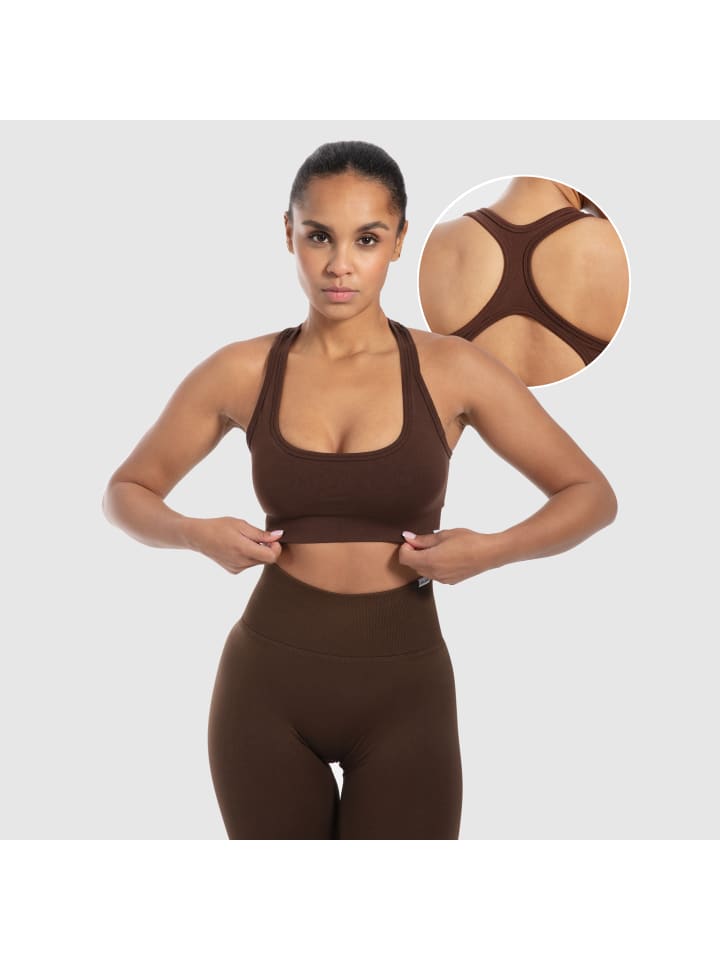 

SMILODOX Спортивный бюстгальтер Louisa коричневого цвета
