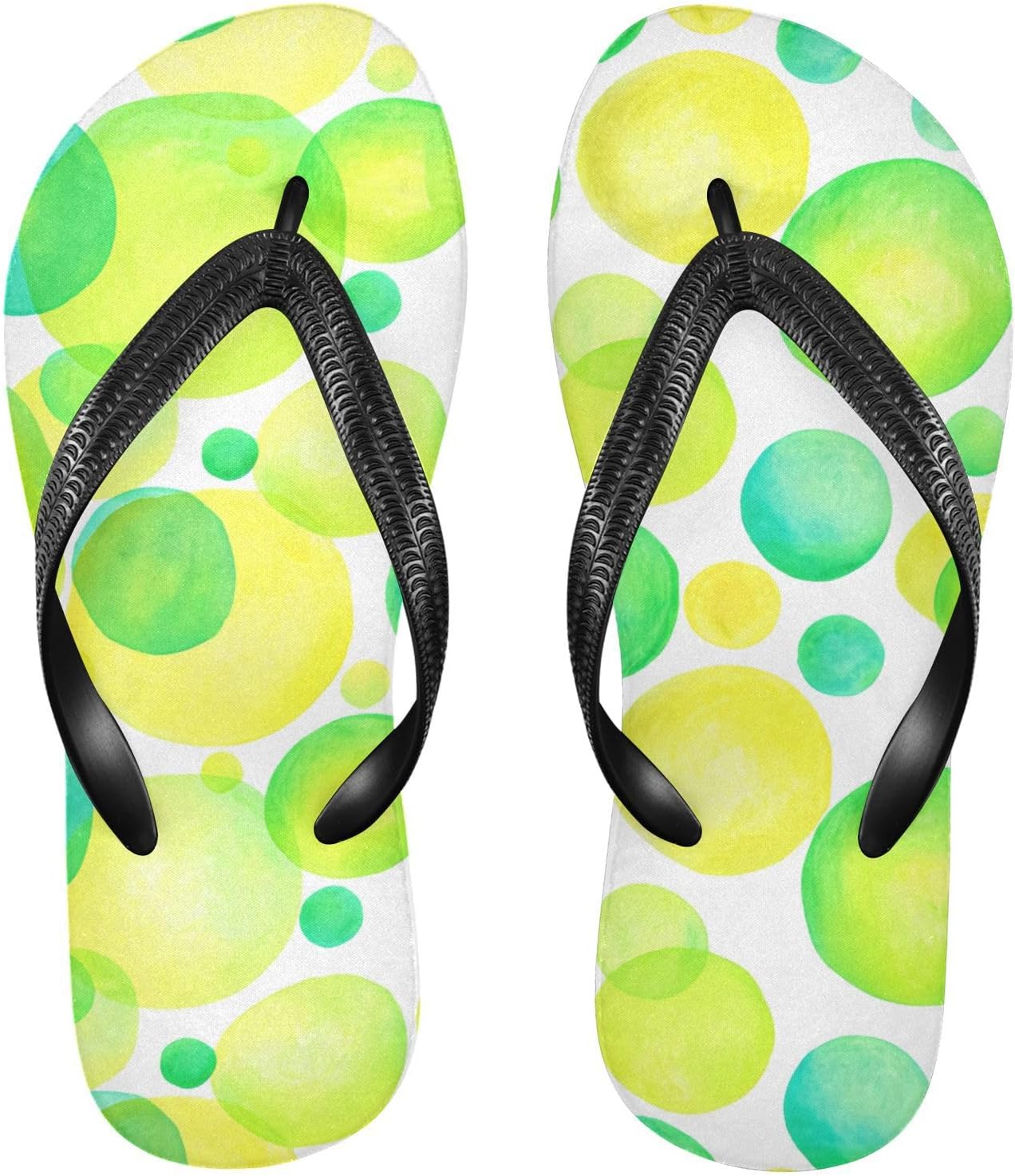 

Шлепанцы с рисунком в виде акварельных кругов и пузырьков, салатового цвета, пляжные, для душа, резинескользящие летние тапочки для мужчин и женщин Sinestour