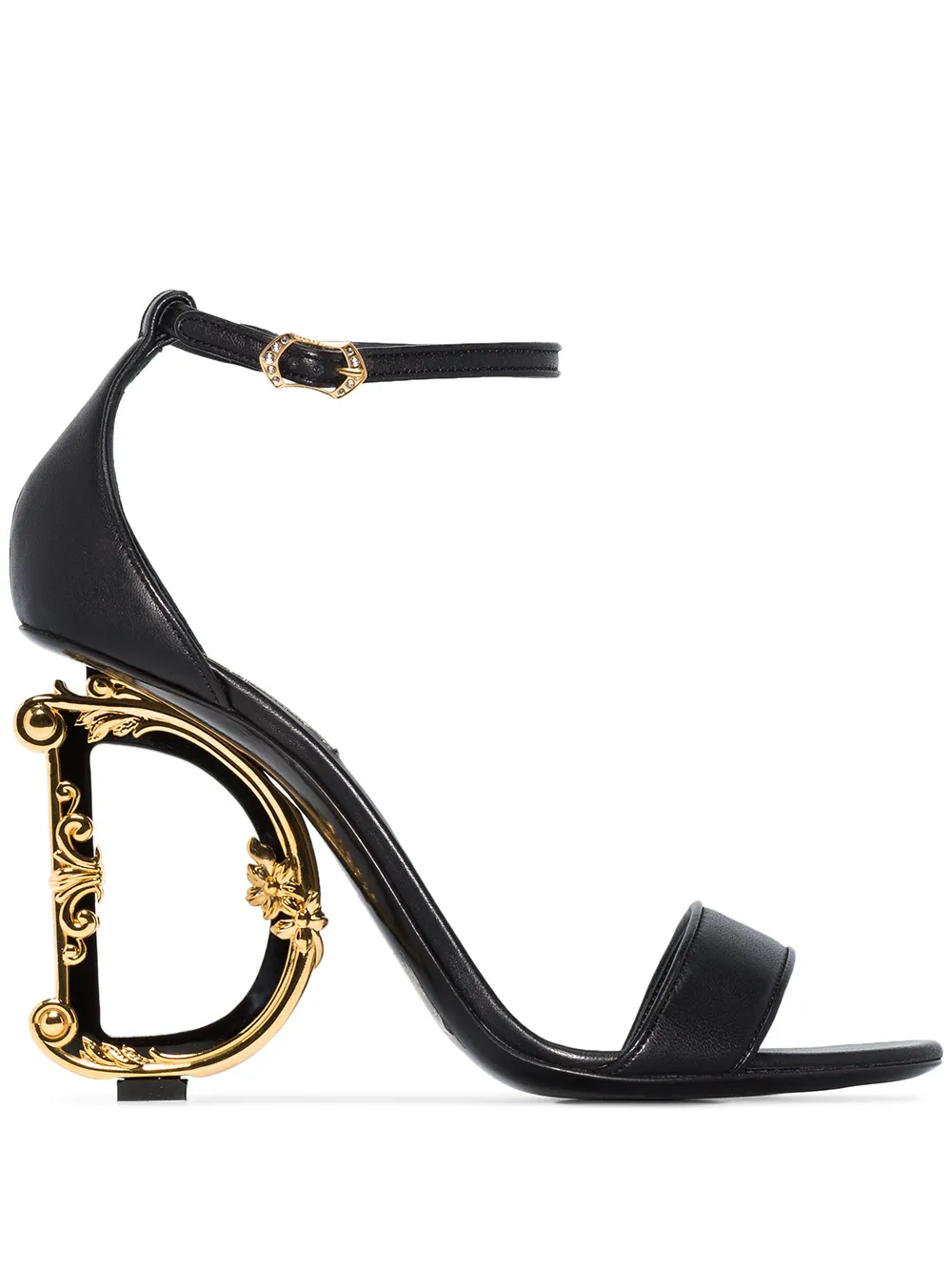Босоножки на скульптурном каблуке DOLCE & GABBANA, черный