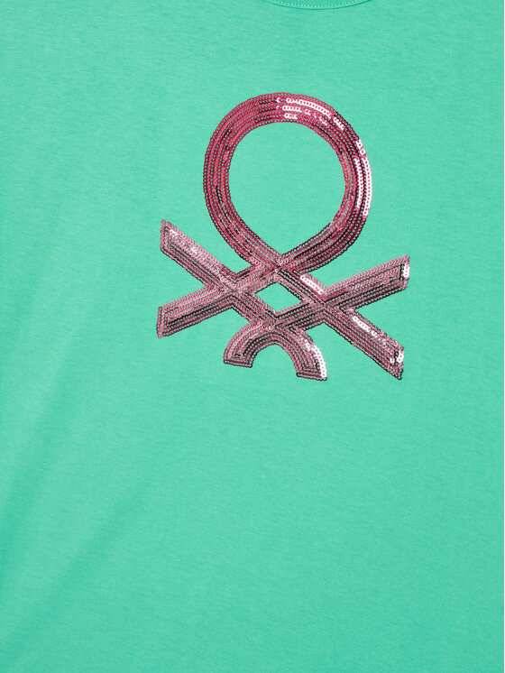 Футболка обычного кроя 3I1XC10P1 United Colors Of Benetton, зеленый — фото 3