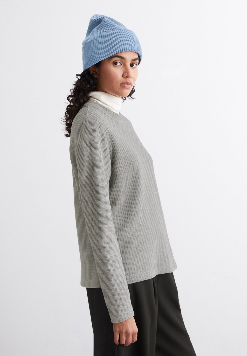 

Топ с длинными рукавами MIT WAFFELSTRUKTUR Marc O'Polo DENIM, серый
