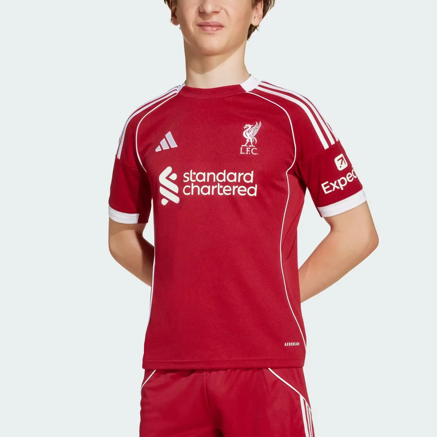 Футболка Aeroready Liverpool FC 25/26 домашняя детская Adidas, красный — фото 4