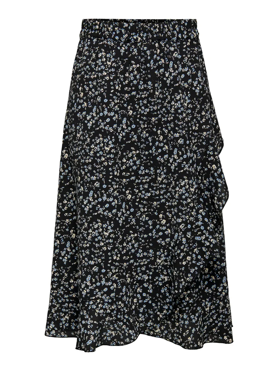 

Only юбка с запахом "ONLCARLY LOUNCE LOUNCE SKIRT", цвет Black Aop:May Flower