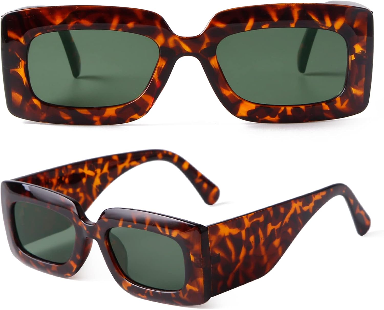 

Солнцезащитные очки для женщин и мужчин, поляризованные, винтажные, ретро, ​​круглые, квадратные, модные, в стиле Y2K, прямоугольные, с защитой от УФ-излучения DQbhzh, Leopard/Green