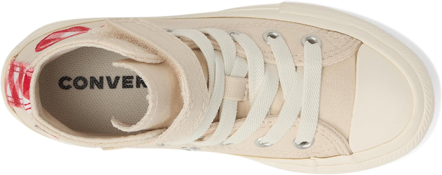 Кроссовки Converse Kids Chuck Taylor All Star Checkered Accents Easy On, цвет Light Dune/Egret/Red — фото 2