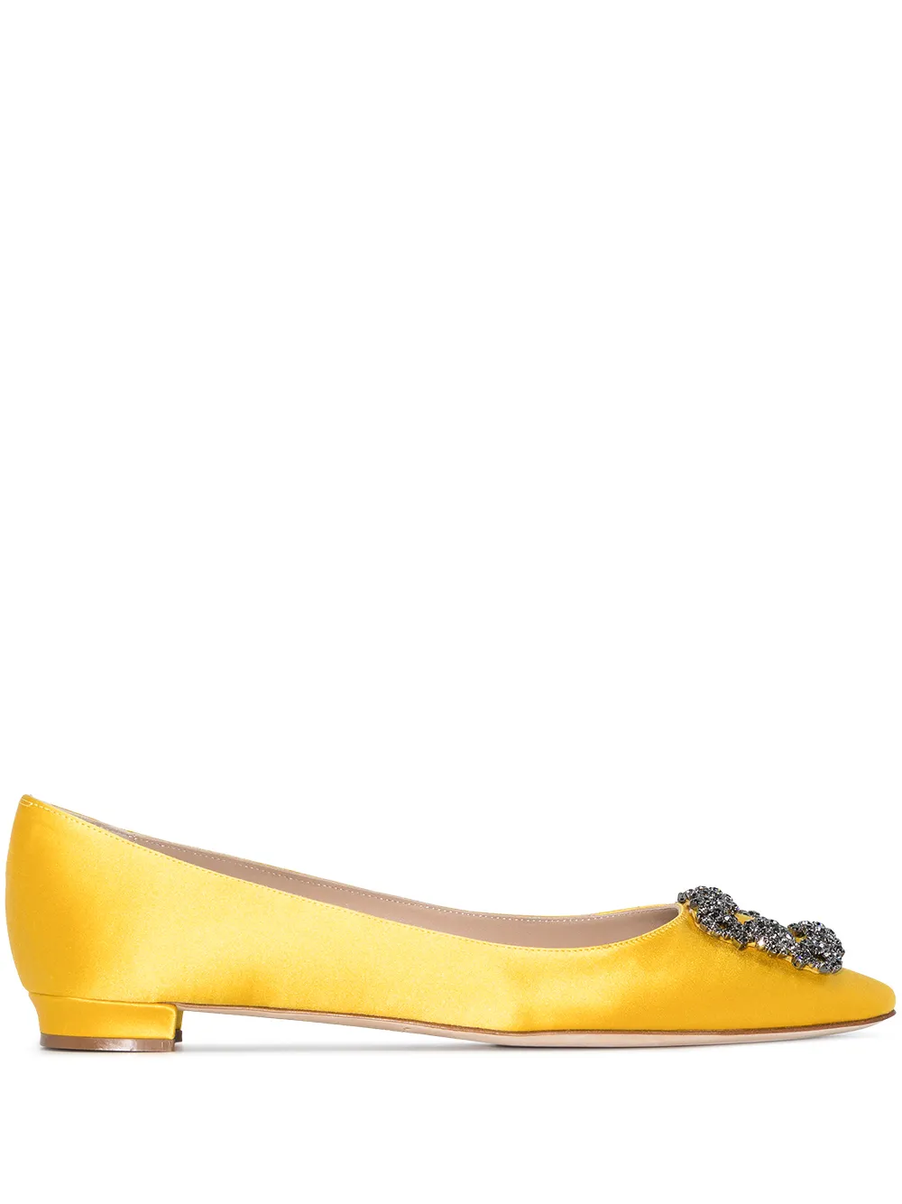 Балетки Hangisi с пряжкой Manolo Blahnik, желтый