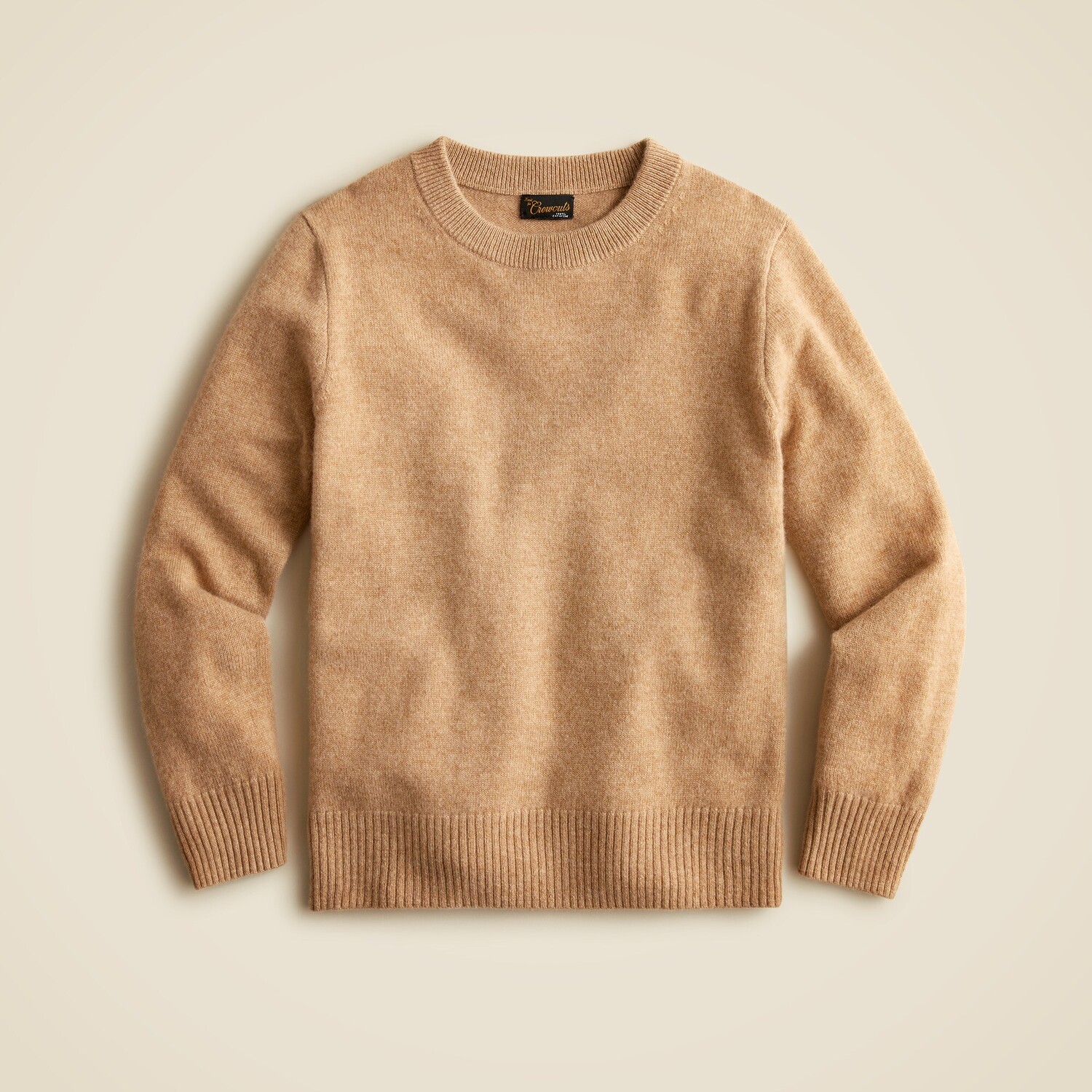 

Детский кашемировый свитер с круглым вырезом J.Crew, коричневый