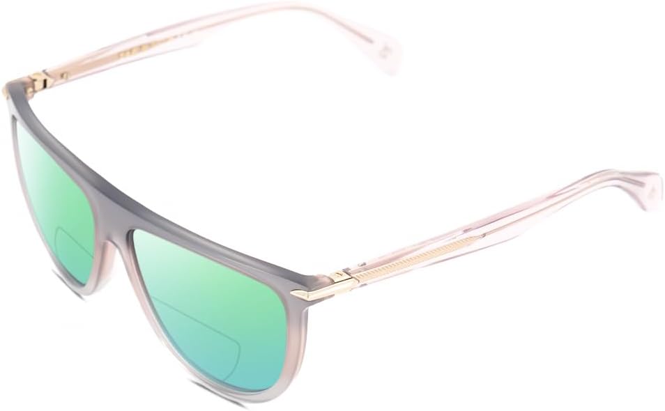 

Солнцезащитные очки Calabria RNB 1056, полукруглые поляризованные линзы, бифокальная оправа, дизайнерские, для чтения, унисекс. Цвет: Smoked Crystal Grey Fade, линзы Green Mirror