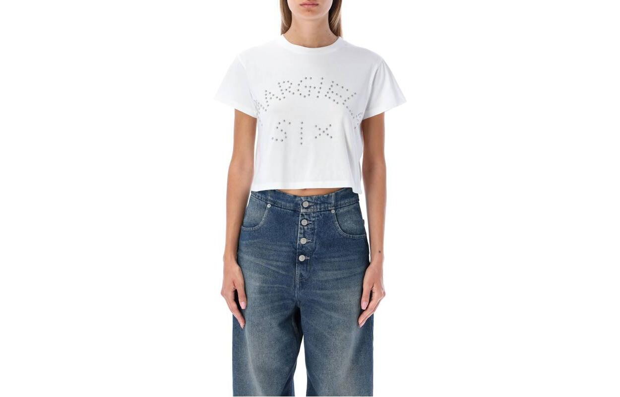 

Укороченный топ женский белый Mm6 Maison Margiela