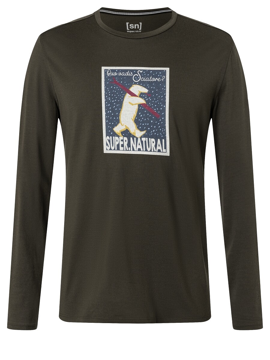 

Лонгслив super.natural Merino, зеленый
