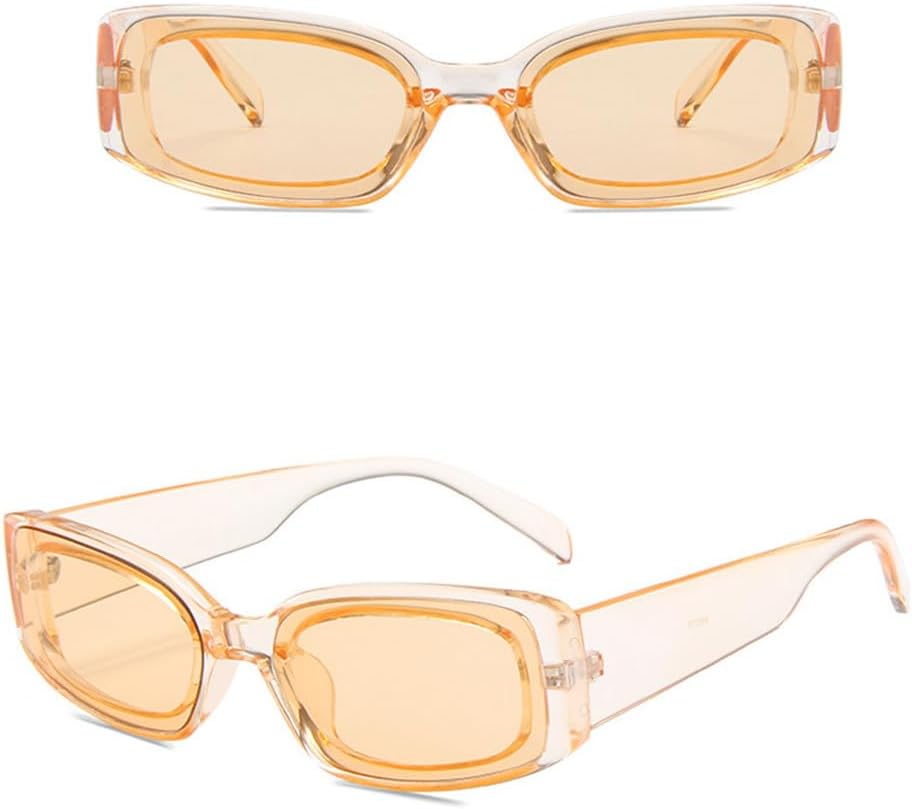 

Солнцезащитные очки LVTFCO конфетных цветов для женщин, винтажный хип-хоп стиль, прямоугольная форма, солнцезащитные очки для мужчин и женщин для активного отдыха, чайный цвет, Tea