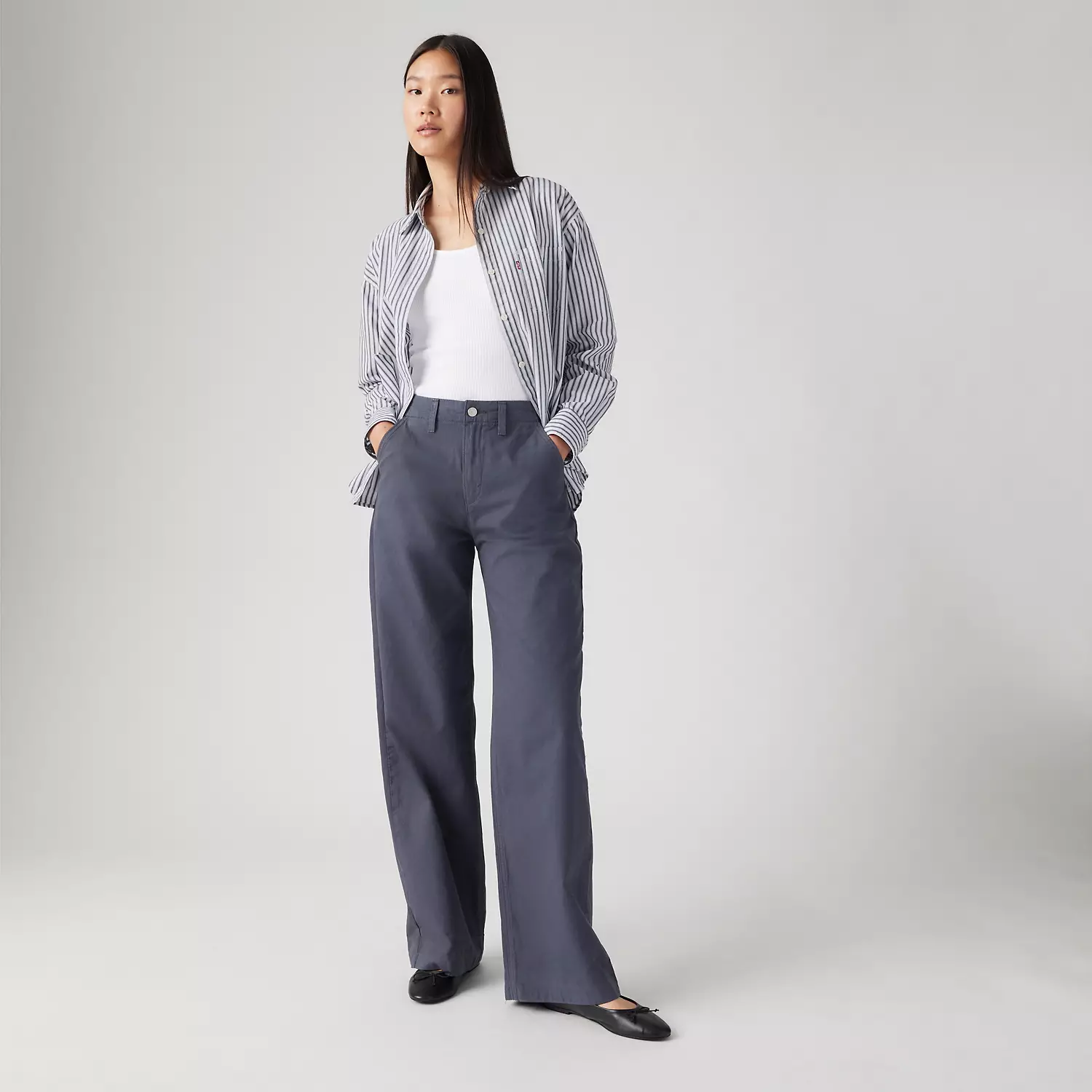 

Легкие прямые женские брюки 90-х годов Levi's, цвет Breezy India Ink - Blue