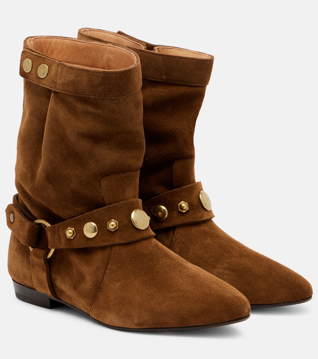 Stania сапоги на шнуровке с заклепками из замши Isabel Marant, Light Bronze/Gold