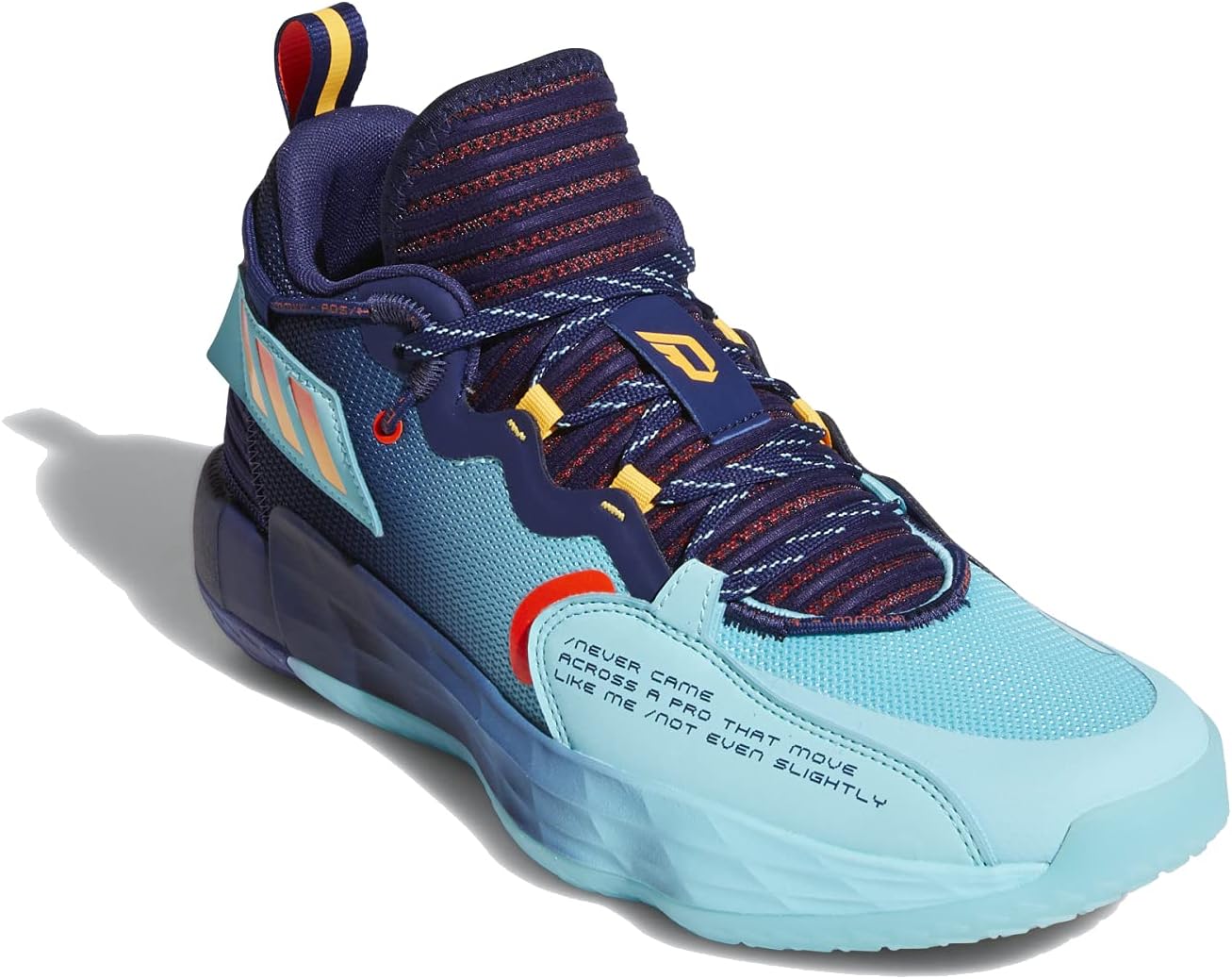Женские кроссовки Adidas Dame 7, синий/золотой/темно-синий/ярко-синий — фото 4
