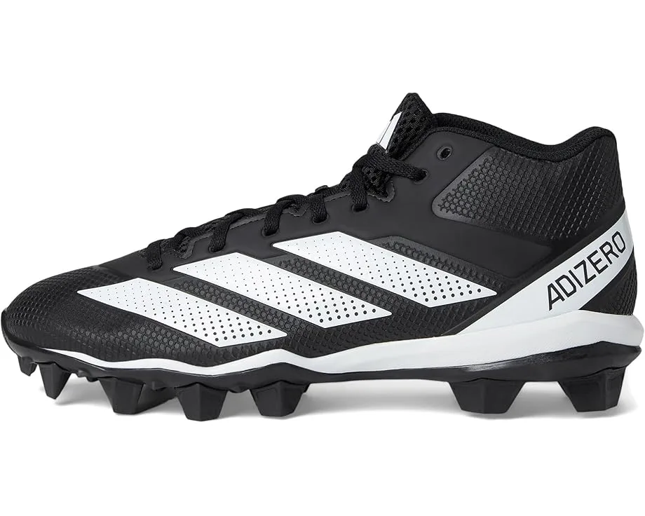 Кроссовки Adidas Adizero Impact.2 Molded Rubber Football Cleats, Black/White/Black — фото 4