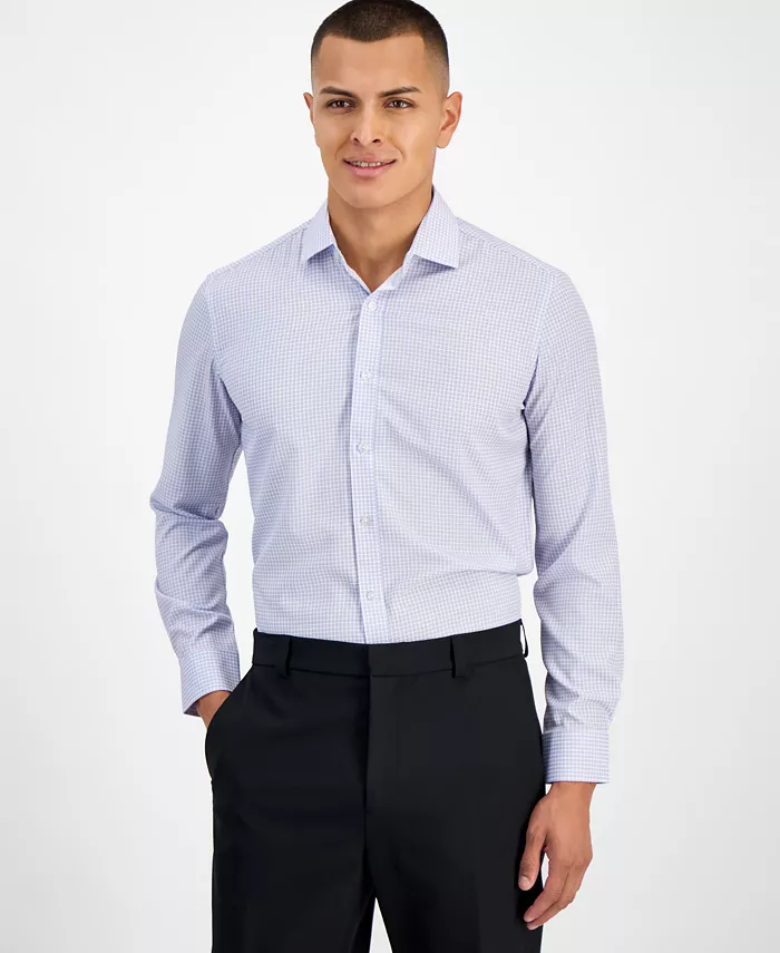 

Мужская облегающая рубашка мини-шотландка с четырехсторонним стретчем Tom Baine, розовый