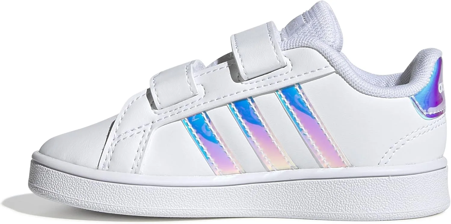 Детские туфли унисекс Grand Court Lifestyle на липучке adidas, белый — фото 2