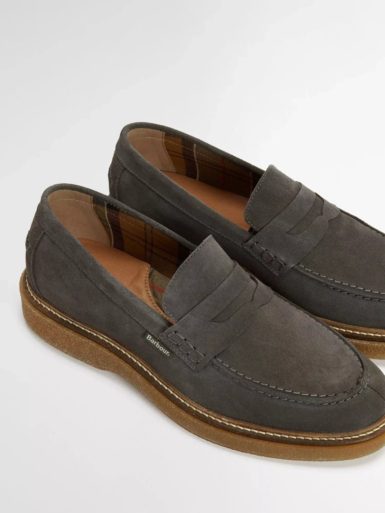 Замшевые лоферы Blare, серо-голубого цвета Barbour — фото 3
