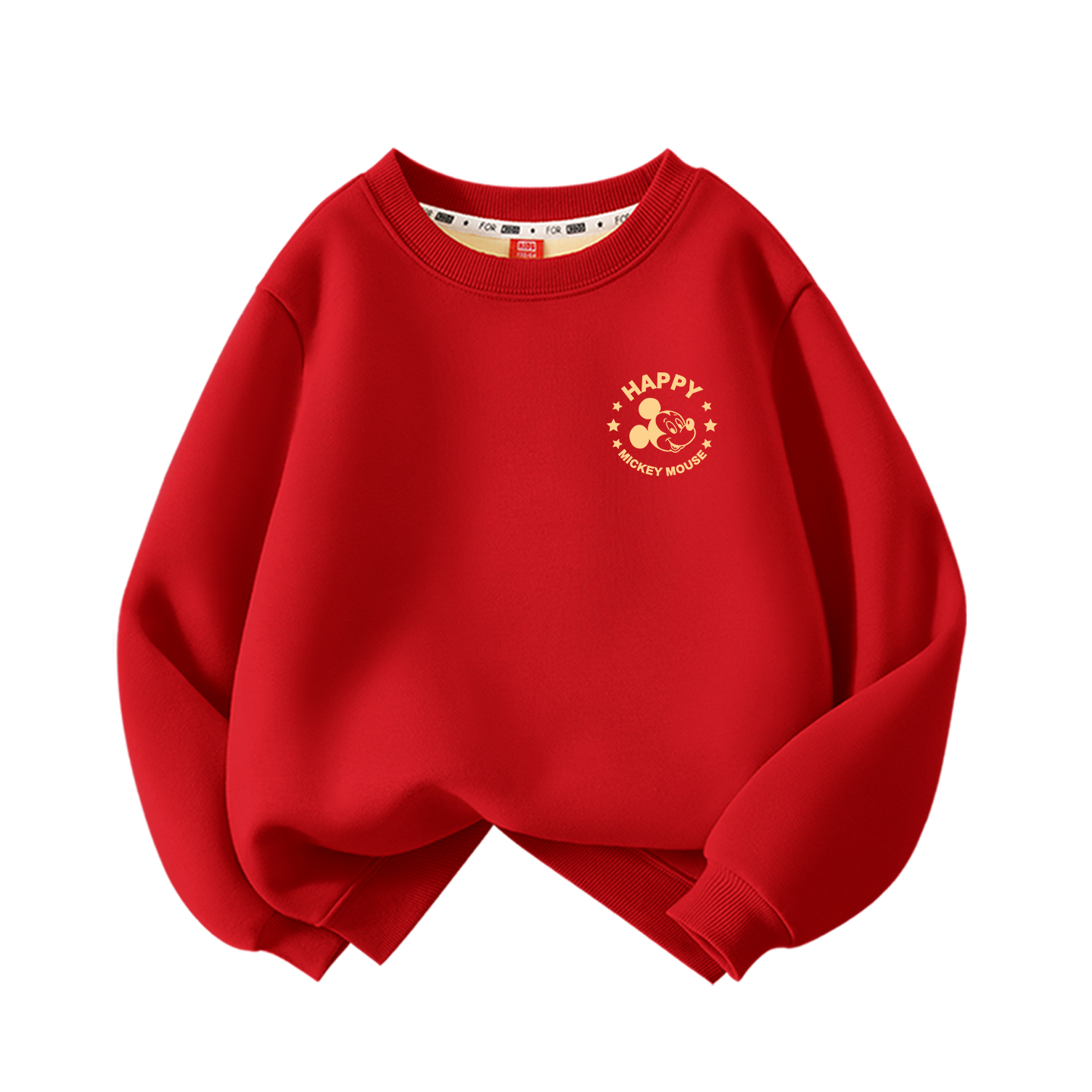 

Детская толстовка с круглым вырезом, утолщенные и на флисовой подкладке Disney, [thickened and fleece-lined]dile chip k красный