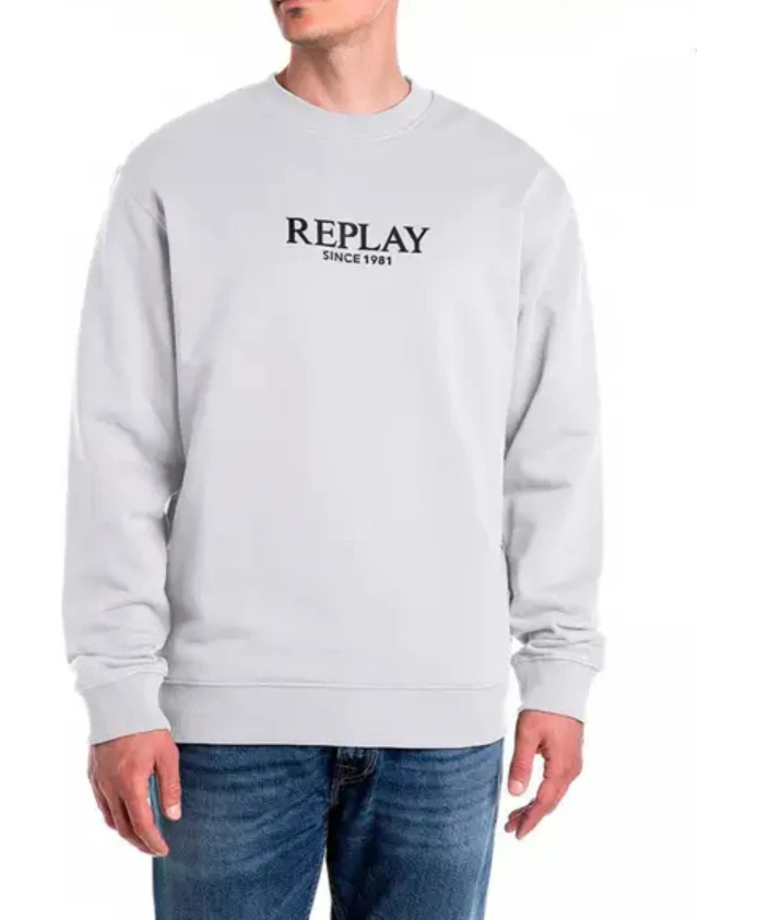 

Белая хлопковая толстовка для весны/лета Replay, белый