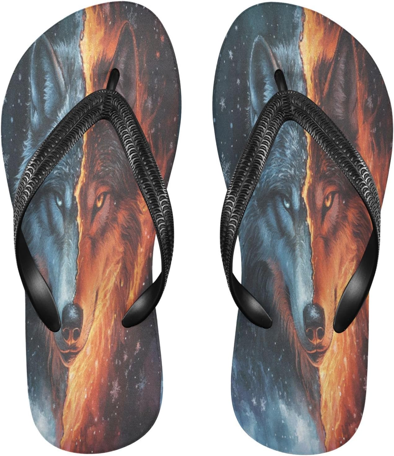 

Мужские пляжные шлепанцы Wolf Orange Blue с Сандалиими, резиновые нескользящие летние тапочки для прогулок Sinestour