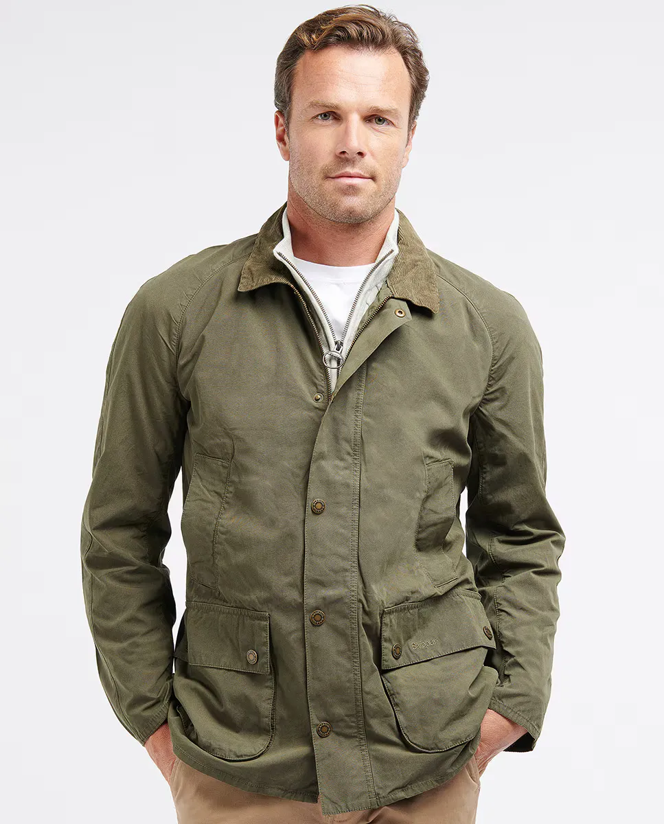 

Мужская хлопковая куртка с застежкой-молнией Barbour, темно-зеленый