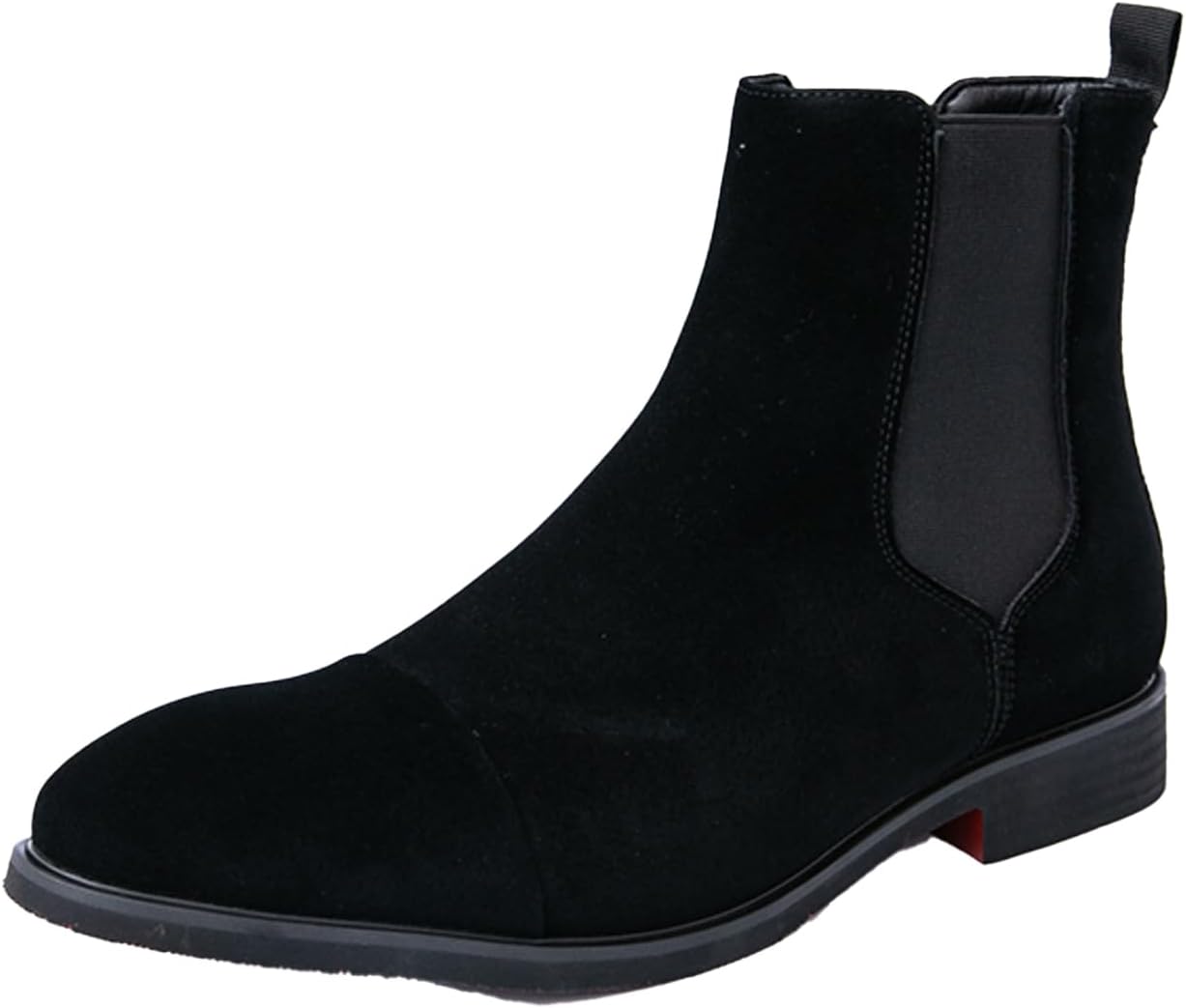 

Мужские высокие ботинки челси из натуральной кожи с эластичной вставкой, классический заостренный носок, стильные повседневные ботинки до щиколотки для прогулок, вечеринок, работы, выпускного и свадьбы Qwuieoin, черный