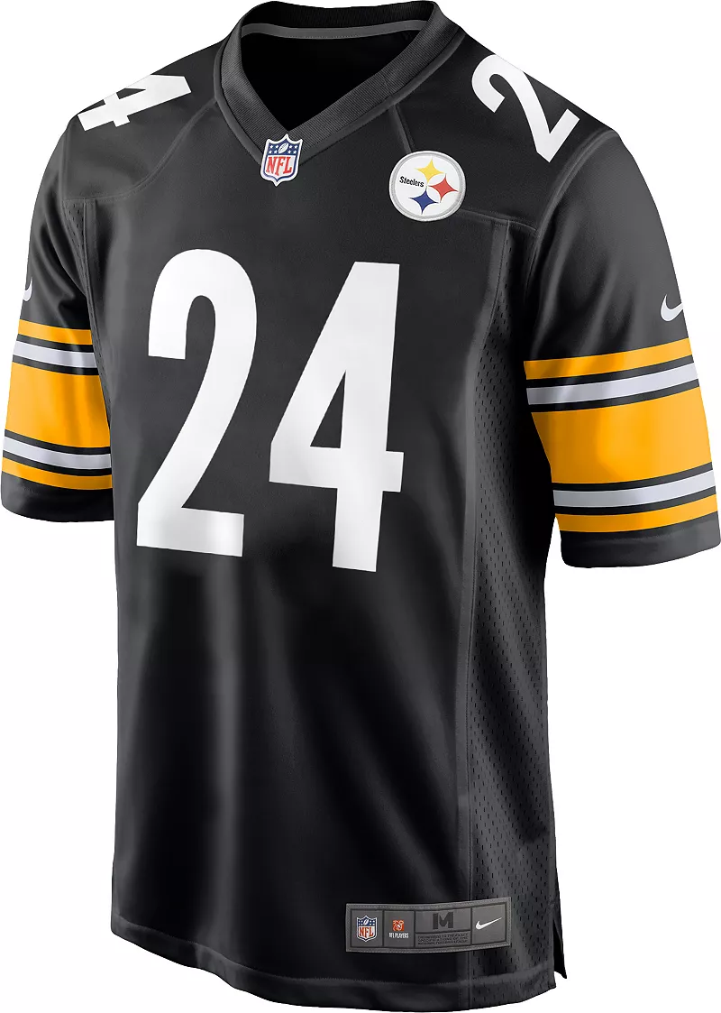 Мужская черная игровая майка Nike Pittsburgh Steelers Joey Porter Jr. #24 — фото 2