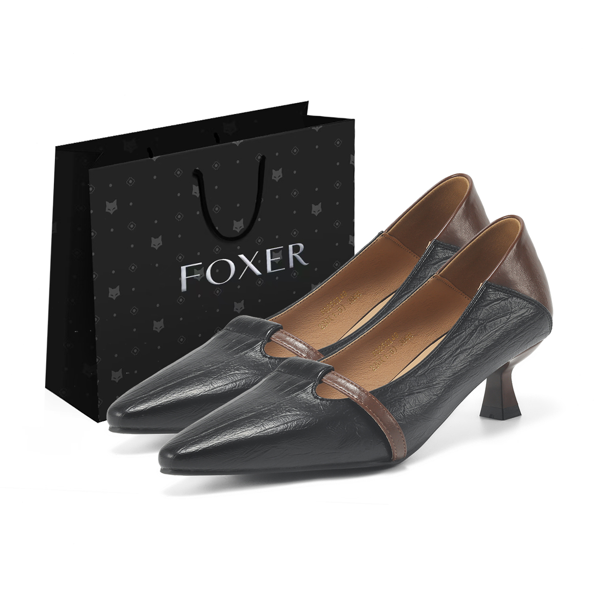 FOXER Женские туфли на платформе с массивным каблуком черные, цвет Black