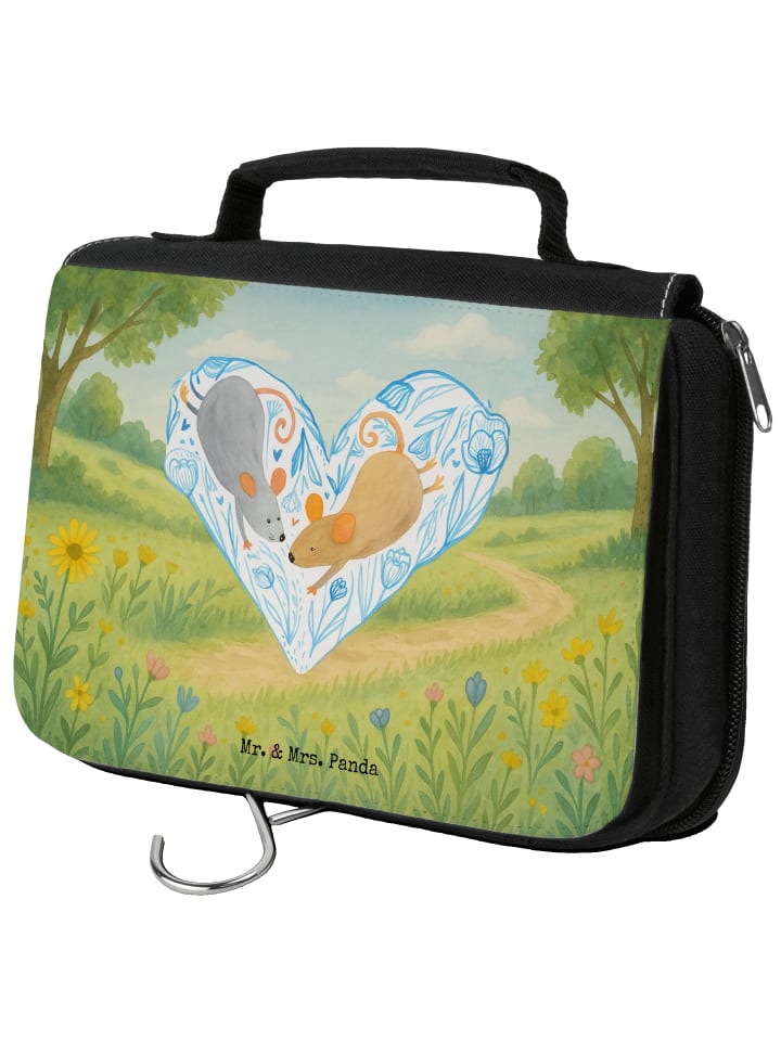 

Mr. & Mrs. Panda Косметичка с рисунком мышки и сердечка, без надписи, белого цвета