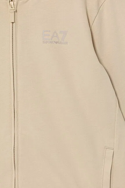 Детский костюм хлопковый EA7 Emporio Armani, бежевый — фото 4