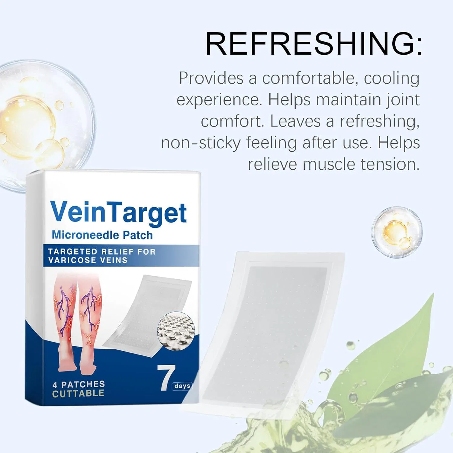 Пластыри Vein Target Microneedle для лечения варикозного расширения вен Generic, Rose Gold-7 — фото 4