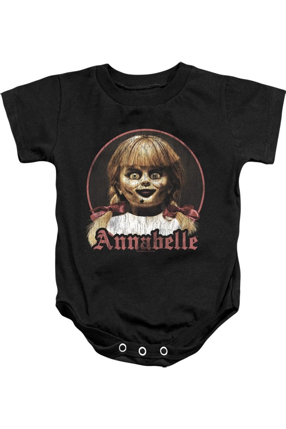 

Детский комбинезон «Аннабель» с портретом Аннабель Gildan, черный