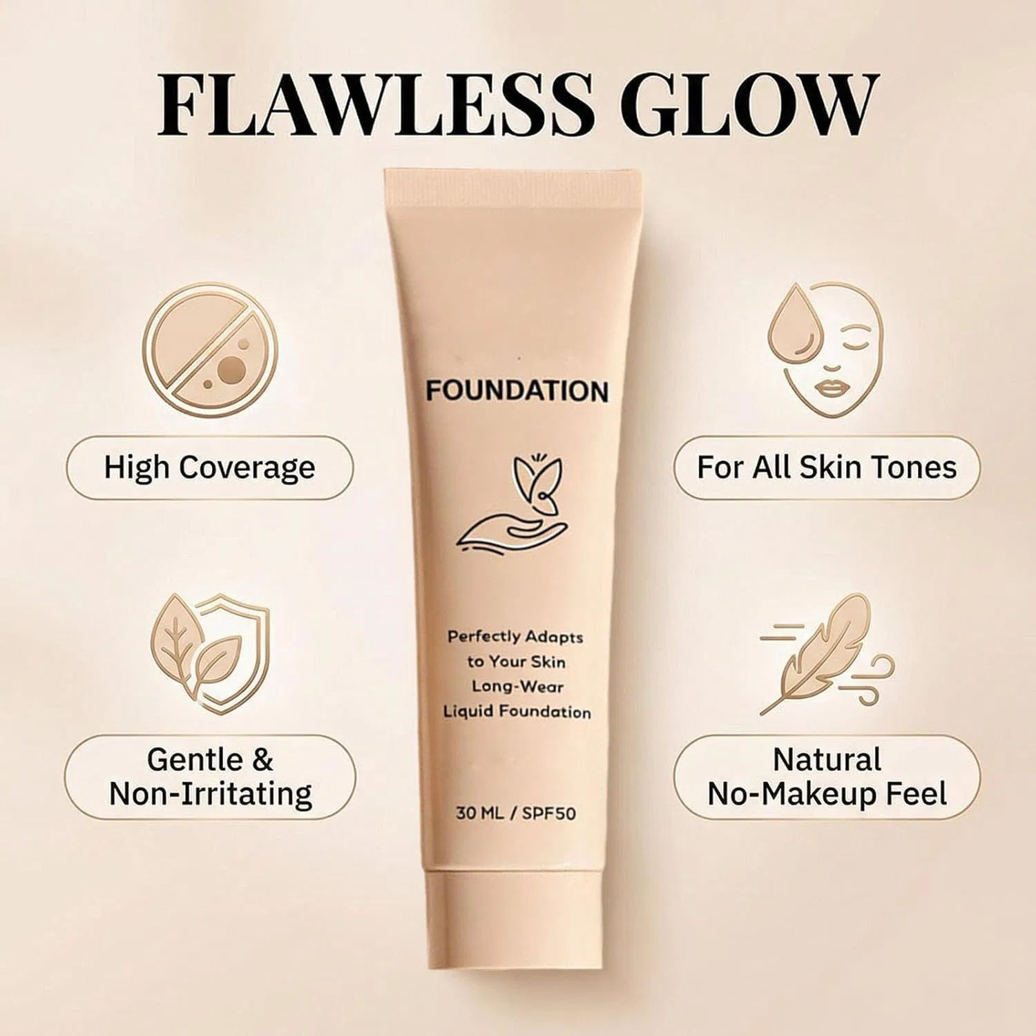Тональный крем Luxe Colour Changing с изменением цвета Generic, 2 Pieces. — фото 4