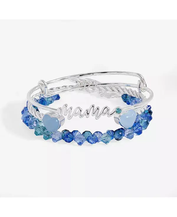 

Набор из 3 браслетов для мамы Alex And Ani, silver
