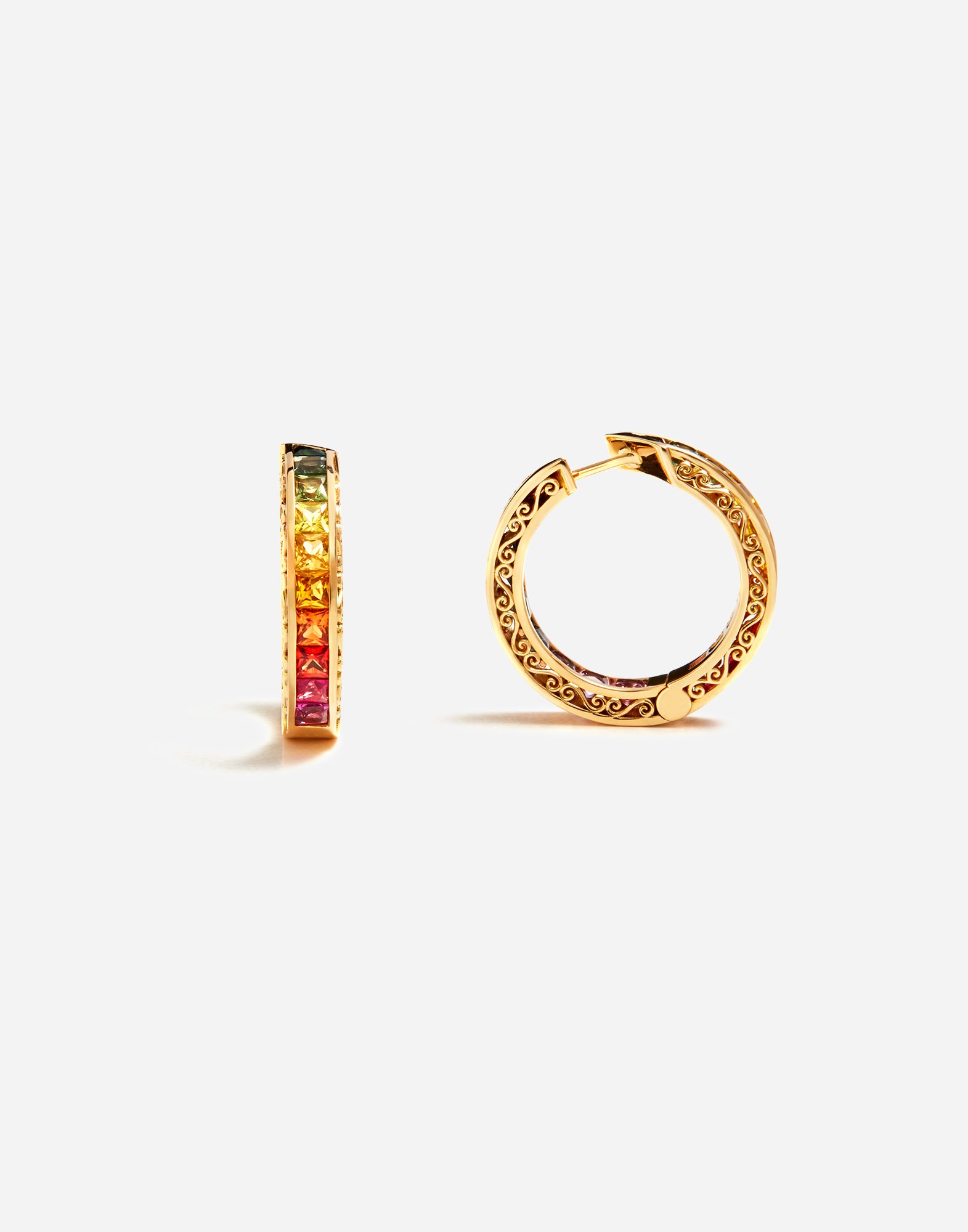Серьги rainbow  желтое золото 18 карат и сапфиры разных цветов Dolce & Gabbana, золото — фото 2