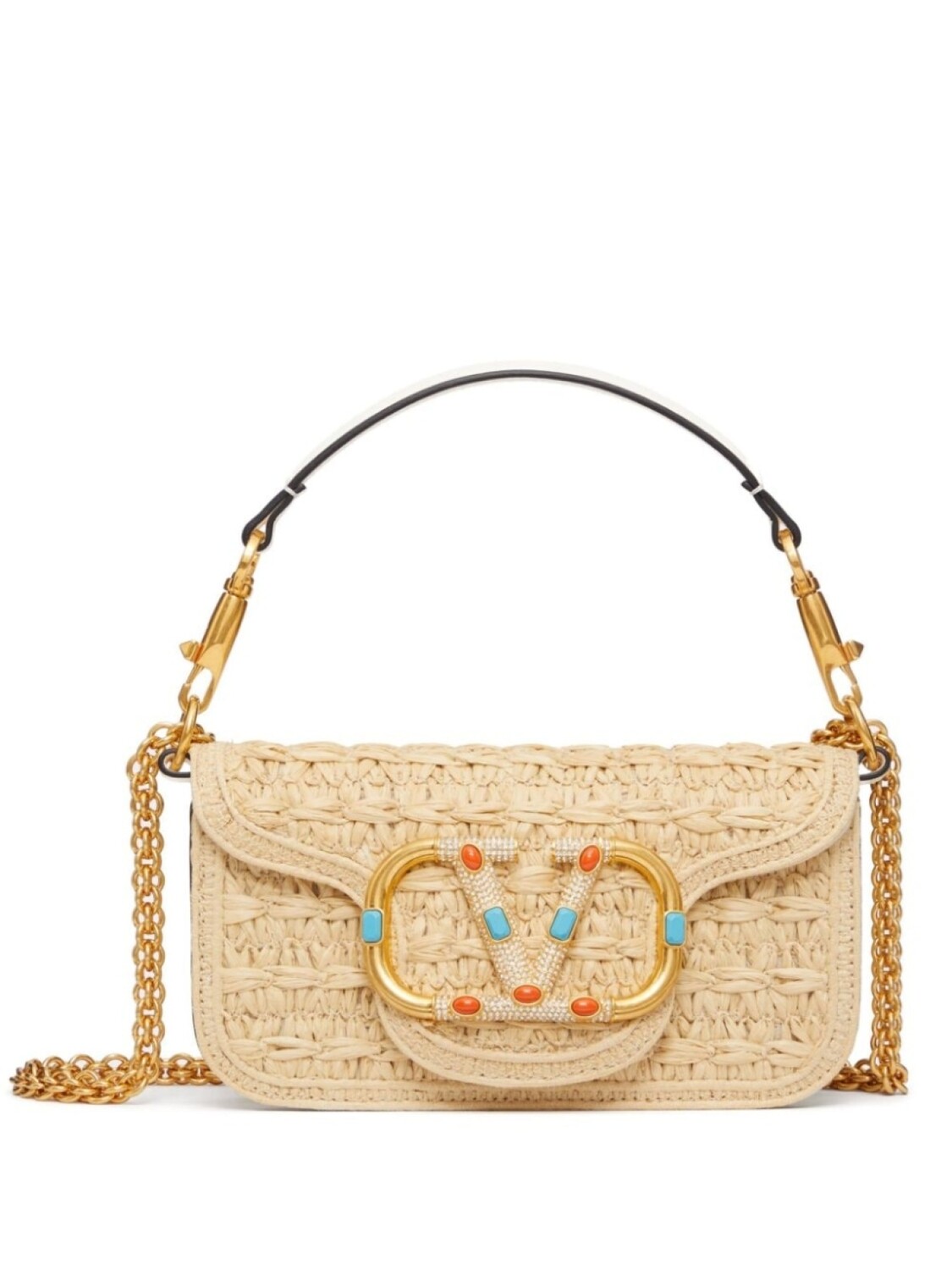 

Valentino Garavani маленькая сумка на плечо Loc из рафии, нейтральный цвет