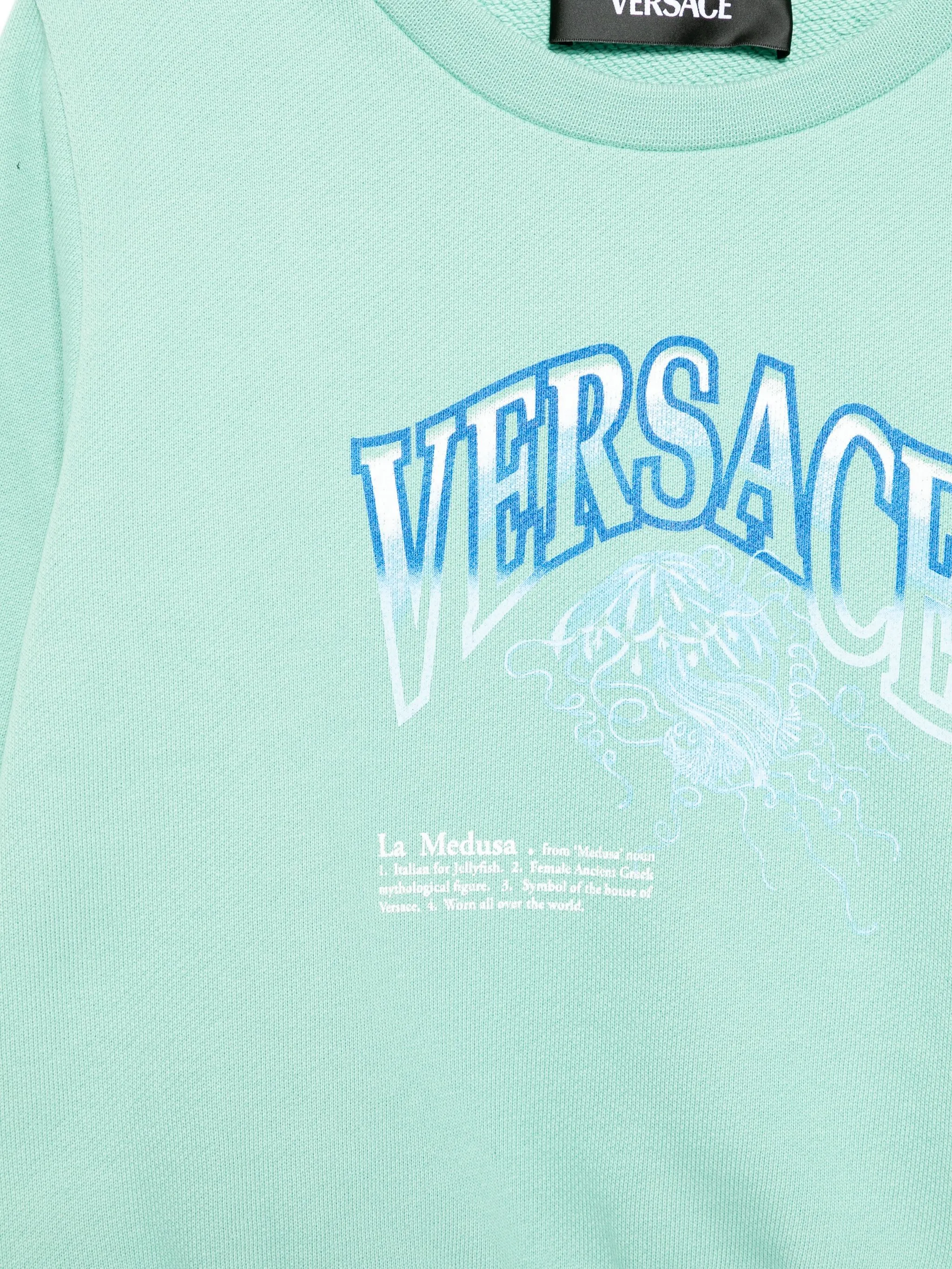 Толстовка La Medusa Varsity Versace Kids, зеленый — фото 3