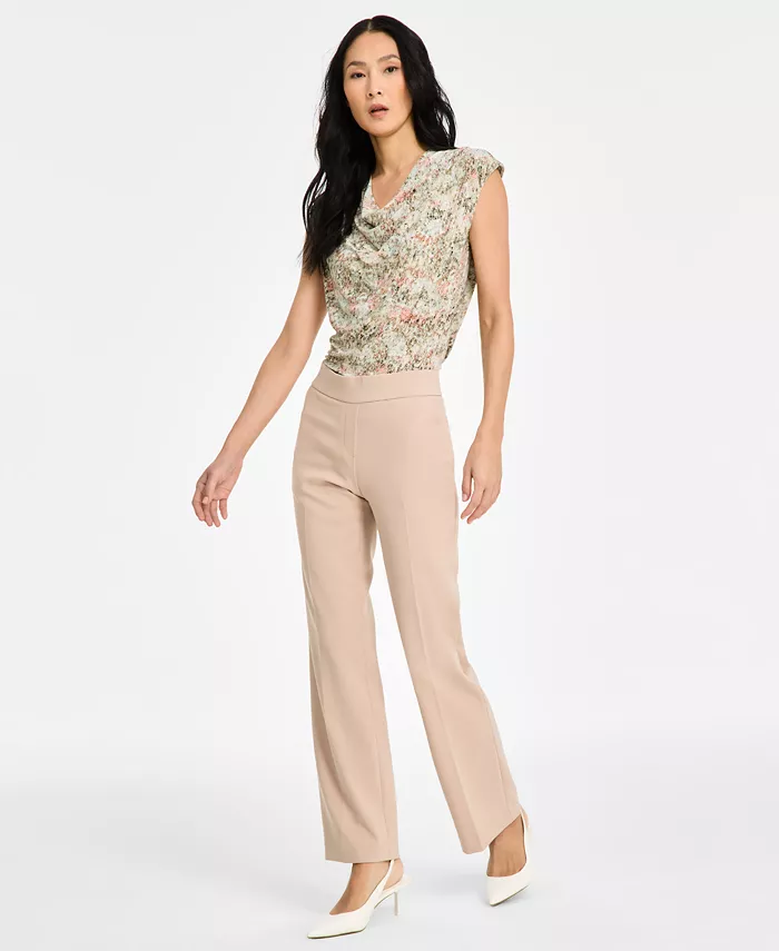 

Женские брюки Mid Rise на резинке Anne Klein, коричневый/бежевый