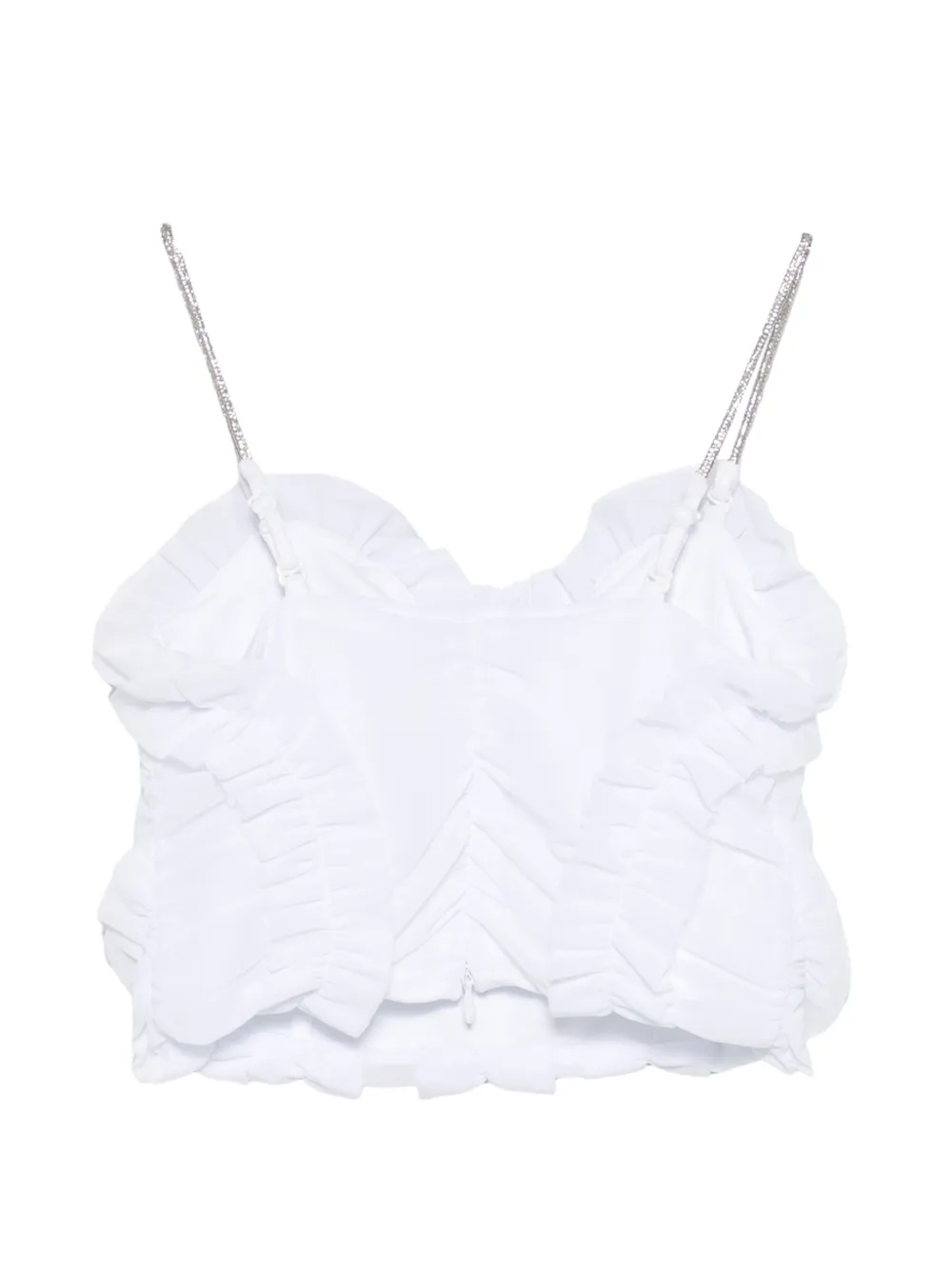 Топ с бретелями и оборками Twinset Kids, белый — фото 2