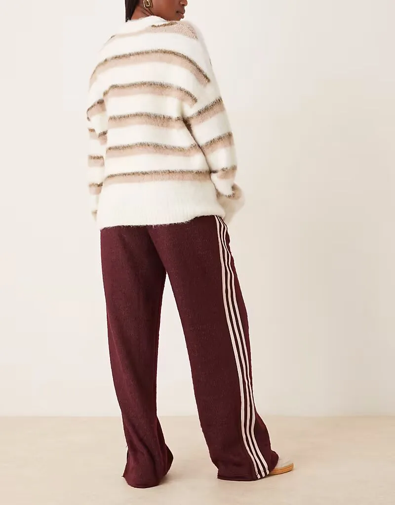 Спортивные брюки Adidas Originals Firebird из мягкой ткани бордового цвета — фото 4