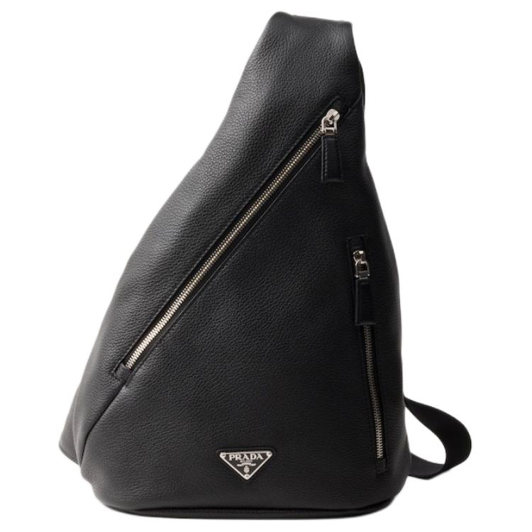 

PRADA Сумка через плечо из натуральной кожи, мужская, черная