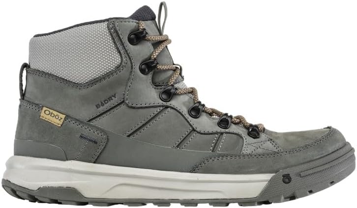 Мужские походные ботинки Oboz Burke Mid Leather B-Dry водонепроницаемые, серый — фото 2