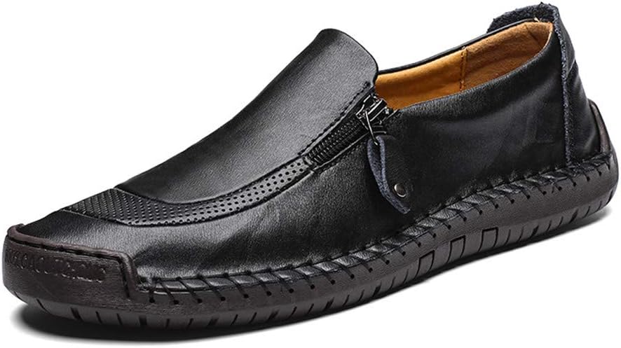 

Мужские повседневные кожаные лоферы Летние прогулочные туфли Модные лодочные мокасины Без шнурков Удобная обувь для вождения Yuper, черный
