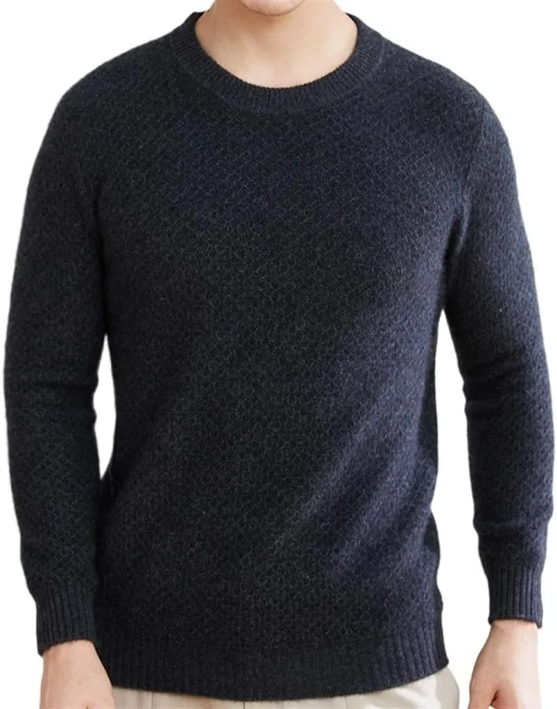 

Крупный размер, мужской кашемировый свитер с круглым вырезом SIDUFHAOPKLL