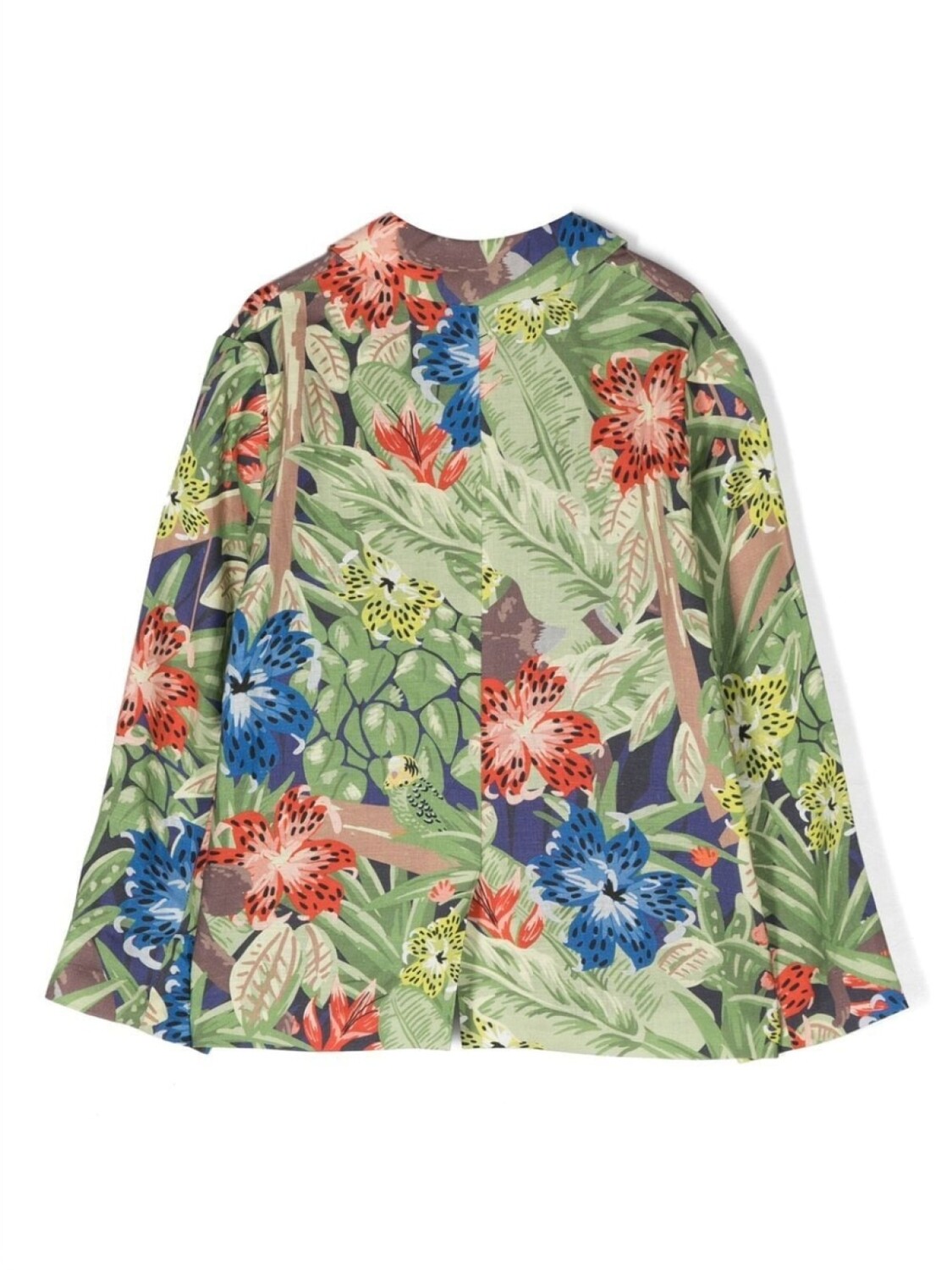 Kenzo Kids однобортный блейзер с цветочным принтом, зеленый — фото 2