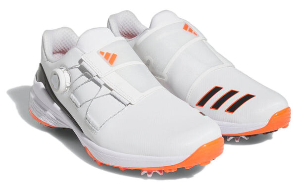 Кроссовки Adidas ZG23 BOA Golf Shoes 'Cloud White Black Semi Solar Red', белый — фото 2