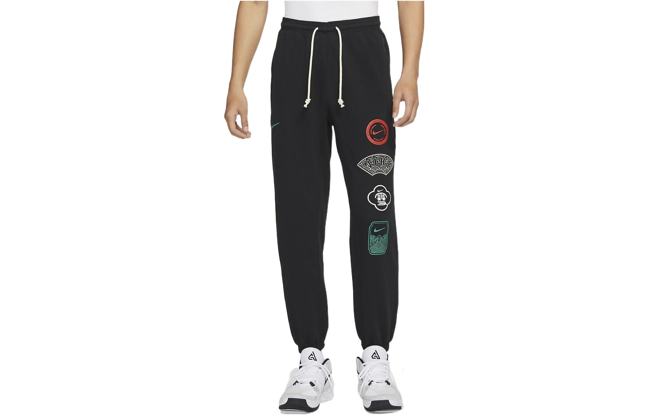 Спортивные брюки Men's Nike Pattern Printing Lacing Casual Bundle Feet Sports Pants/Trousers/Joggers Black DR6405-010 — фото 3