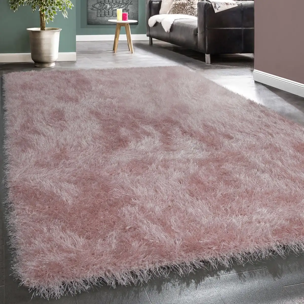 

Ковер Paco Home с высоким ворсом "Glamour 300", прямоугольный, однотонный, с мягкой блестящей пряжей