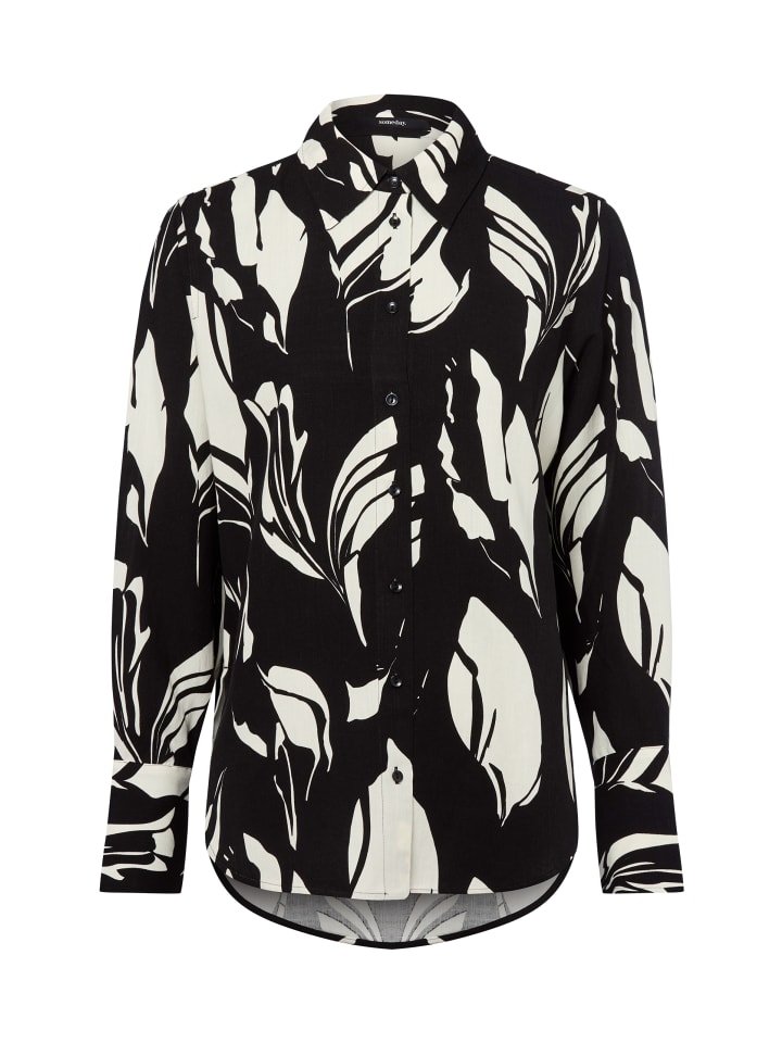 

Блузка Zerlian с цветочным принтом в черно-белом цвете Someday